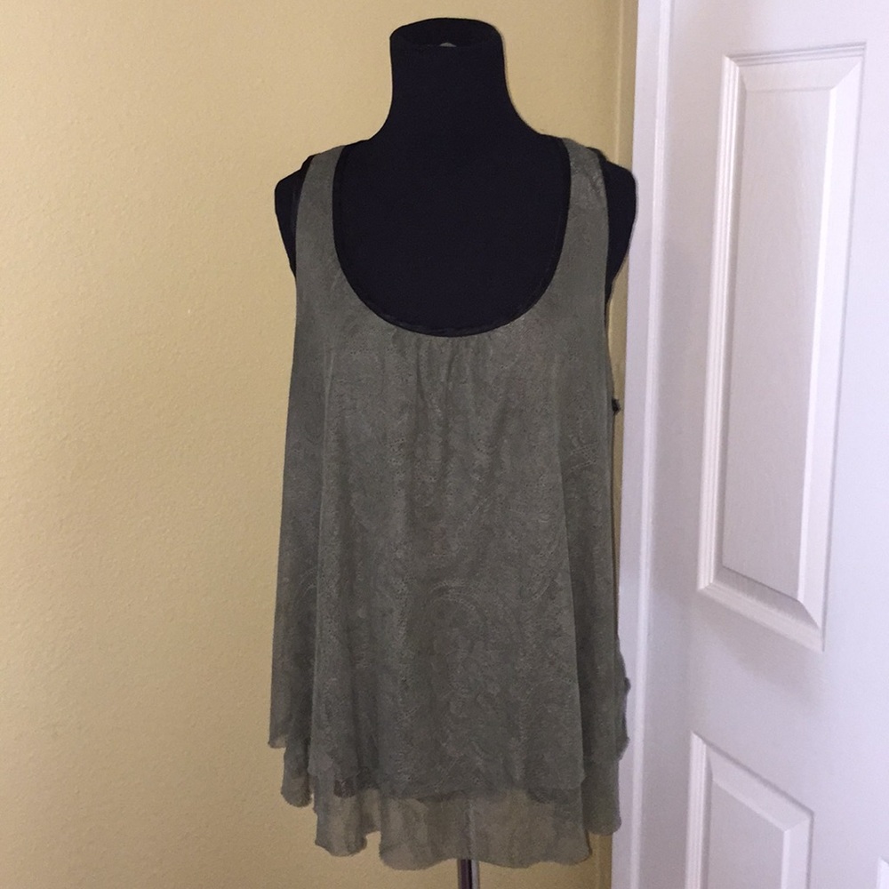 Army Green Olive Race back Top